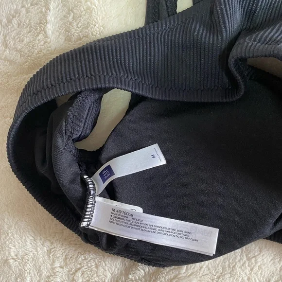 Black Ribbed Bikini Top - Picture 3 of 5